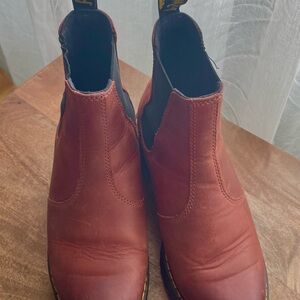 Women’s Burgundy Leather Chelsea Boots